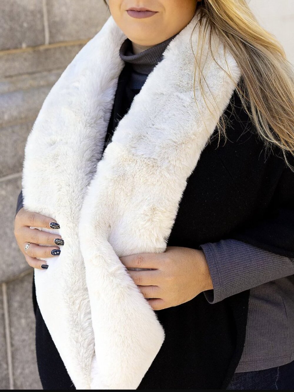 Sprigs Faux Bunny Fur Infinity Scarf 16603